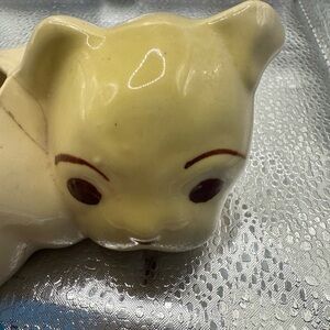 MCM Cream Ceramic Dog Planter